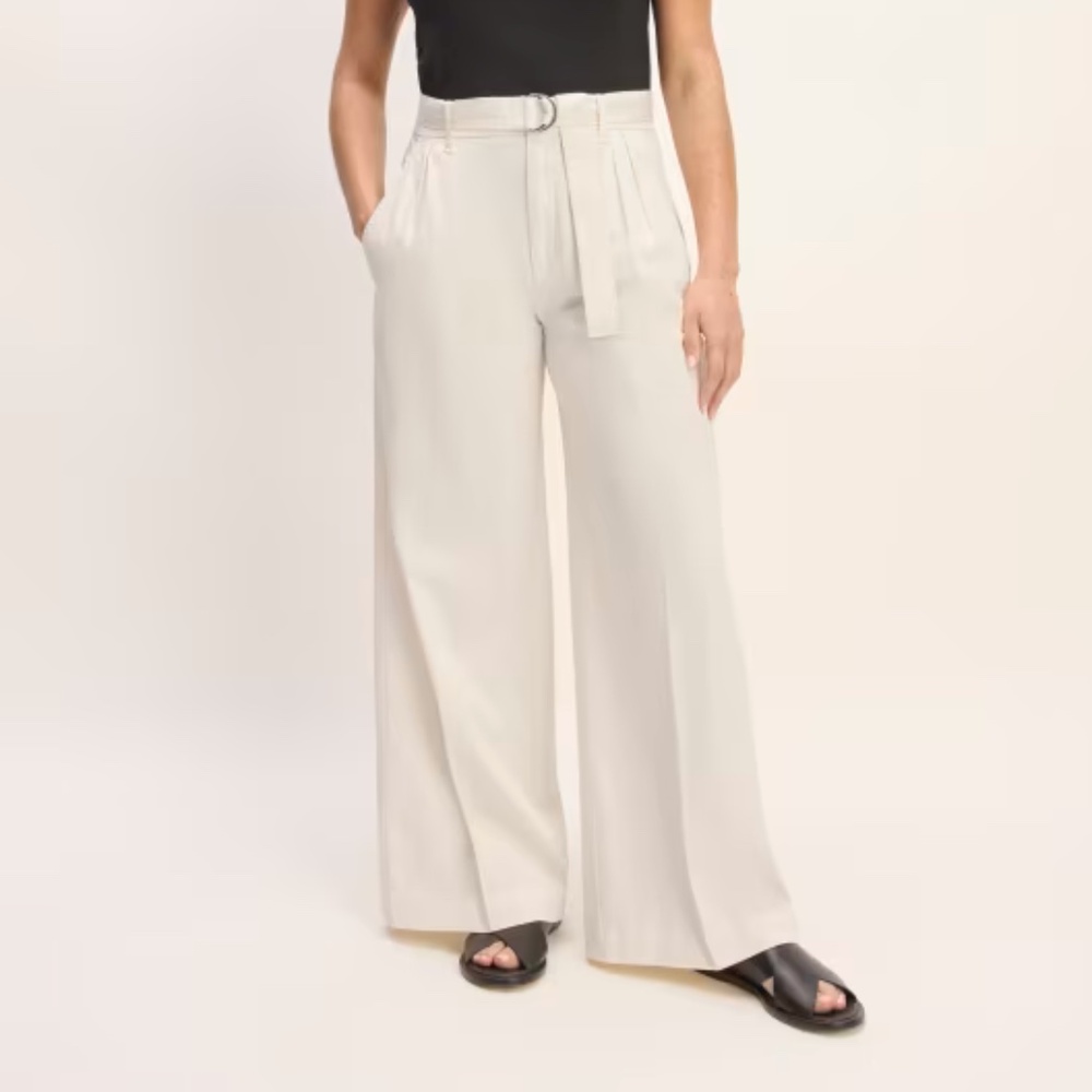 NWT Everlane Organic Cotton Pleated Wide-Leg Chino - size 4